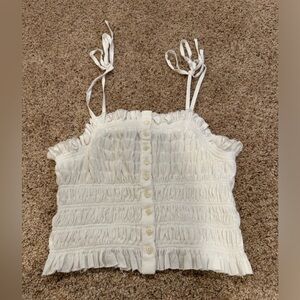 URBAN OUTFITTERS UO TULLA SMOCKED CAMI TOP M